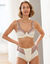 Gainette microfibre tulle brod&eacute; Caminata (ivoire)
