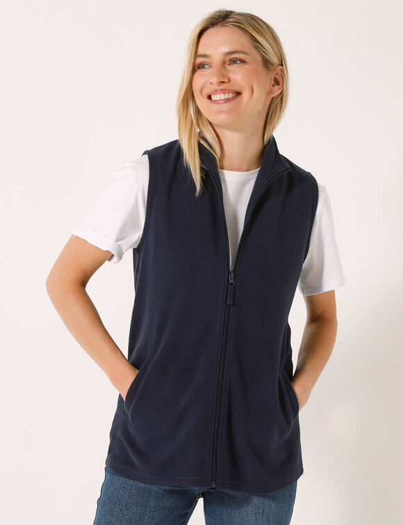 Veste polaire zippée sans manches (marine)