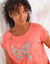 T-shrit met vlinderprint, wit - verantwoorde aankoop (koraalroze)
