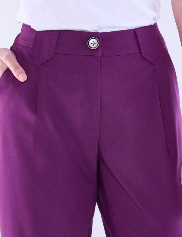 Pantalon droit large, uni (violet)