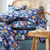 Bedlinnen Kelly in katoen met bloemenprint (marine)