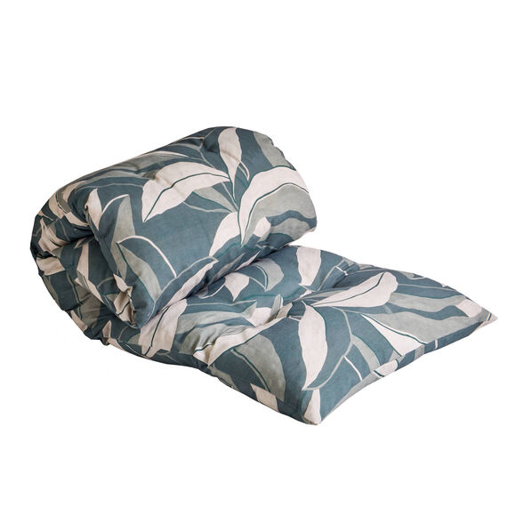 Lang vloerkussen met bladerenprint (groen)