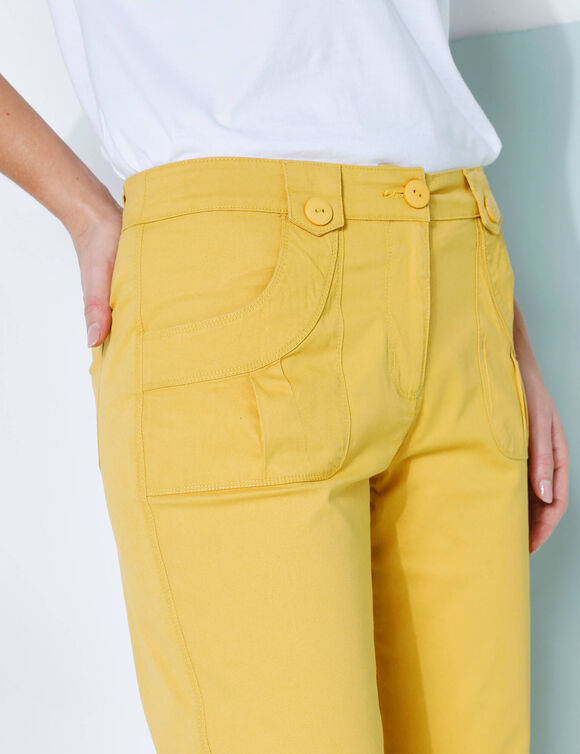 Pantacourt droit stretch (safran)