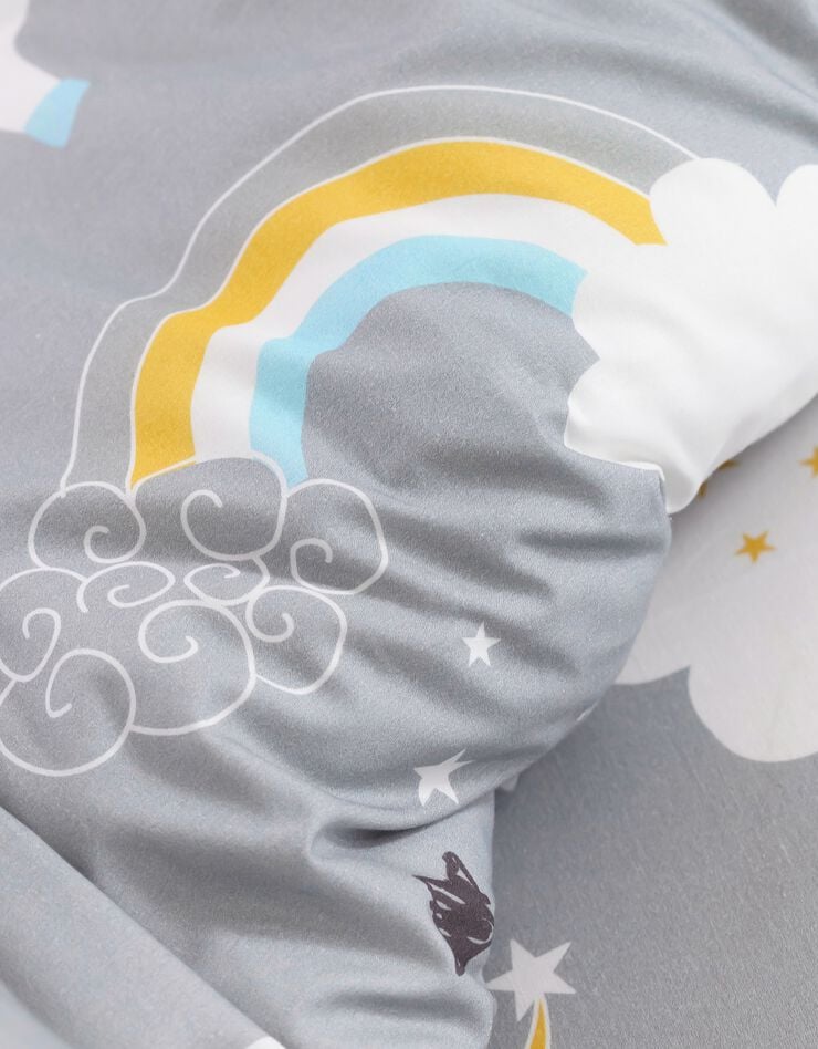 Linge de lit enfant Lilou imprimé licorne 1 personne - coton, gris, hi-res image number 6