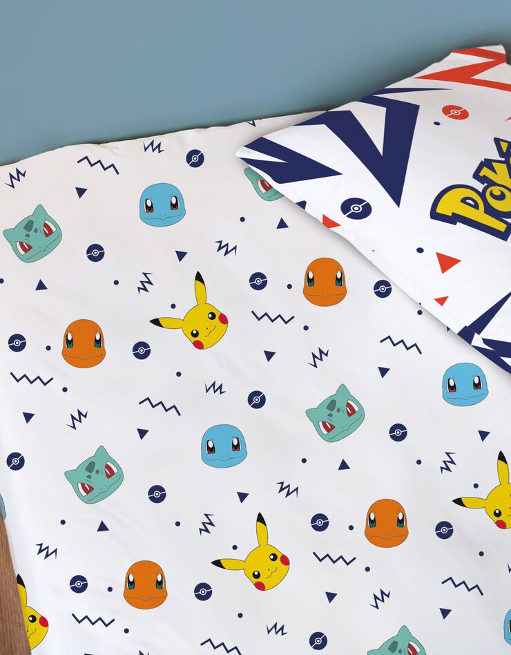 Parure de lit Pokemon -  coton (jaune / blanc)