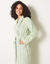 Peignoir in fleece met pluchetouch - 115 cm lang, lange mouwen (linde)