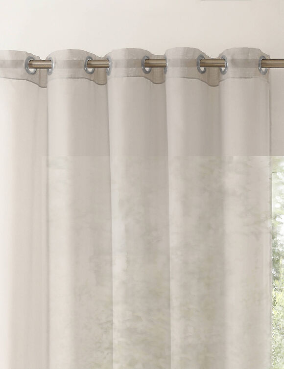 Panneau voile uni finition &oelig;illets (gris perle)