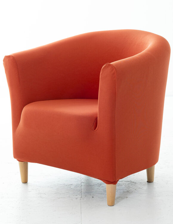 Effen, bi-rekbare hoes voor kuipzetel (terracotta)