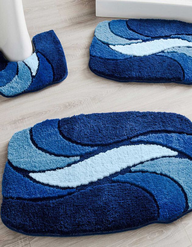 Tapis de bain pétales (bleu)