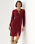 Robe pull boutonn&eacute;e, manches longues (bordeaux)