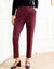 Pantalon cigarette uni, maille milano (bordeaux)