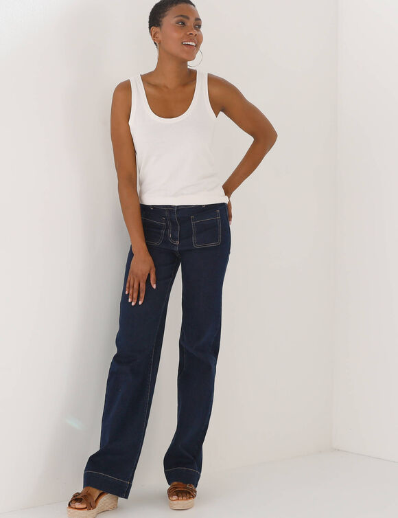 D&eacute;bardeur bretelles larges uni, coton (&eacute;cru)