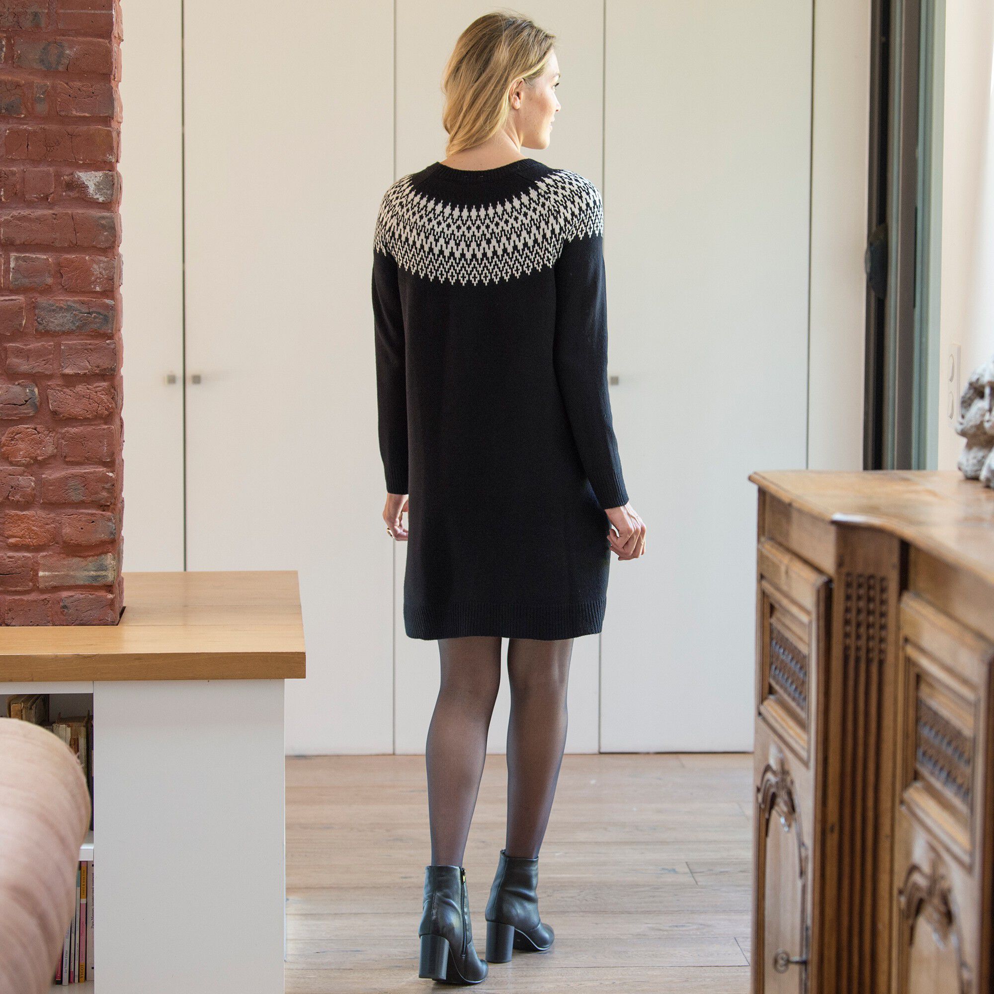 Robe store maille jacquard