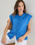 Mouwloos vest met knopen (blauw)