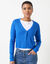 Gilet boléro, maille côtelée (bleu vif)
