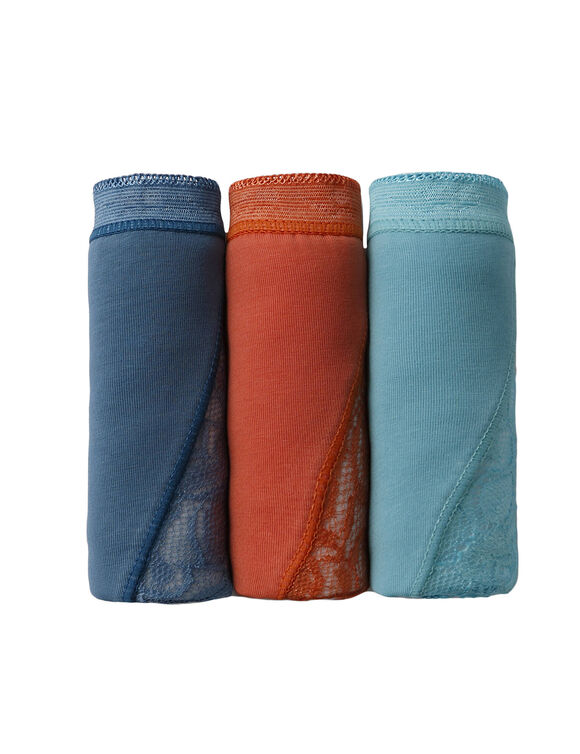 Midislip met kant - set van 3 (oranje + blauw + eendenblauw)