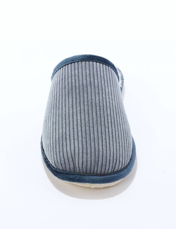Pantoufles mules velours. (bleu jean)