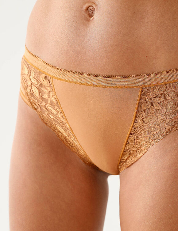 Culotte midi dentelle - lot de 3 (chocolat)
