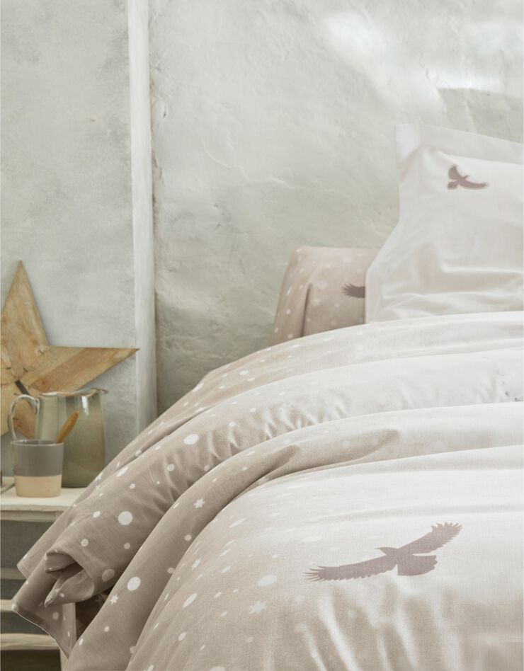Linge de lit Artic en coton imprimé chien-loup, taupe Linge de lit Artic en coton imprimé chien-loup, taupe, hi-res image number 6