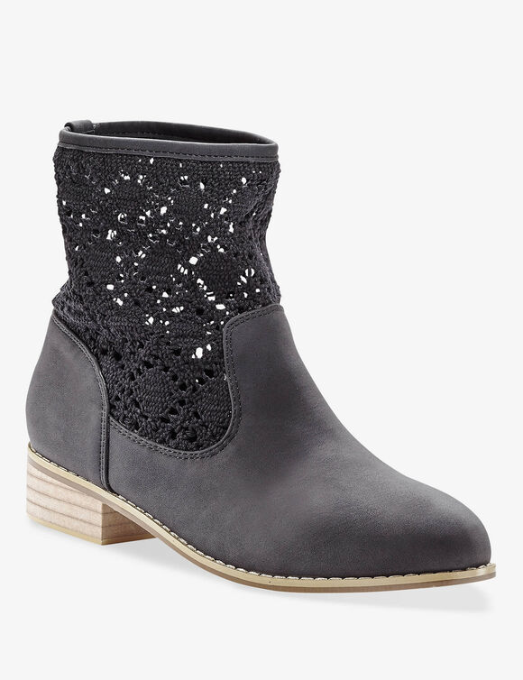 Boots met macramé (zwart)