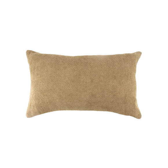 Coussin rectangulaire uni, velours chenille (moutarde)