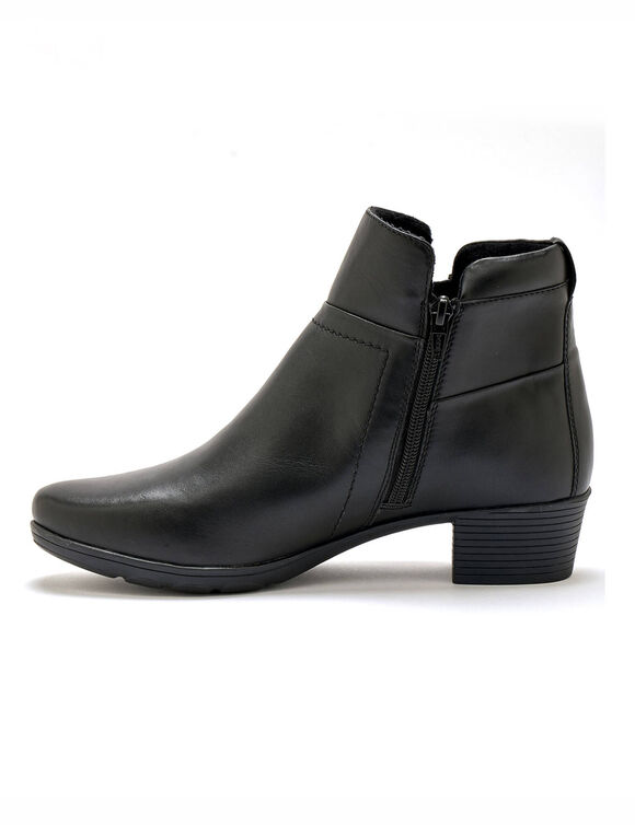 Boots zippées semelle et largeur confort (noir)
