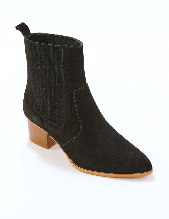 Westernboots, leer (zwart)