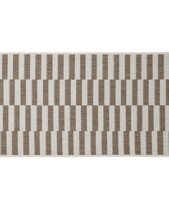 Tapis rectangulaire à rayures (taupe)