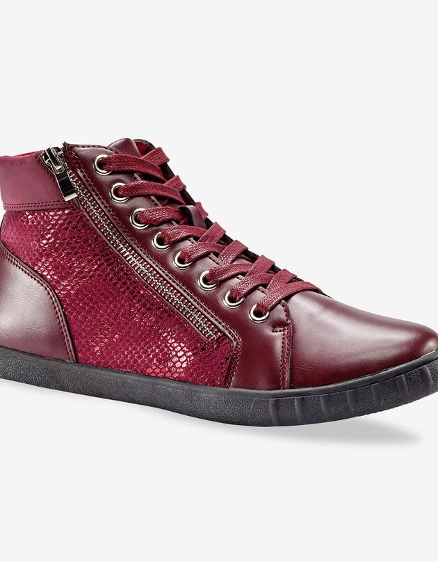 Sneakers met pythoneffect - bordeaux (bordeaux) Sneakers met pythoneffect - bordeaux (bordeaux)