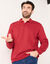 Sweater in molton met polokraag (rood)