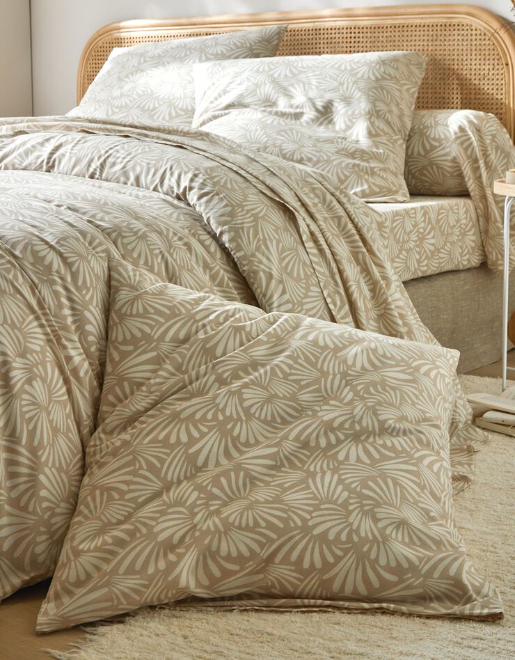 Bedlinnen Vick in katoen met grafisch eprint (beige)