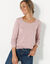 T-shirt col rond manches longues uni (rose parmé)