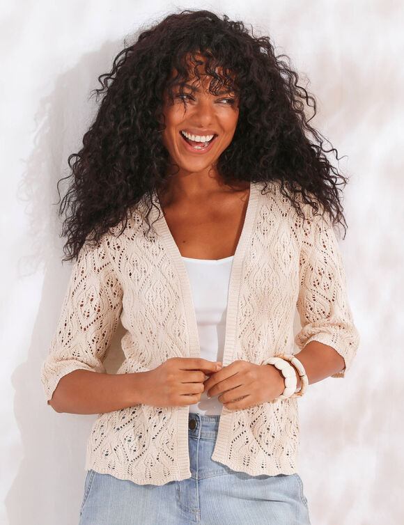 Gilet maille fantaisie (ficelle)