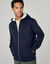 Sweat &agrave; capuche uni zipp&eacute; et fourr&eacute; (marine)