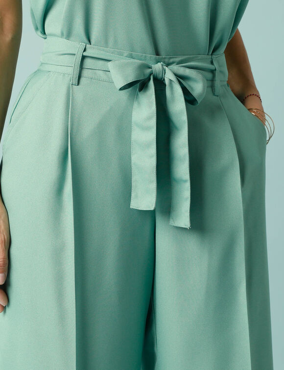 Pantalon large fluide Spécial Petites (vert jade)