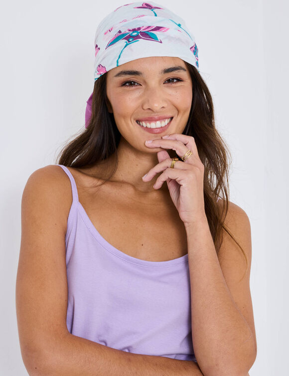 Débardeur fines bretelles uni, coton bio** (mauve)