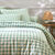 Linge de lit Lou imprimé carreaux - en coton (vert grisé)