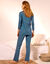 Pyjama met lange mouwen en 'Night' print (donkerblauw)