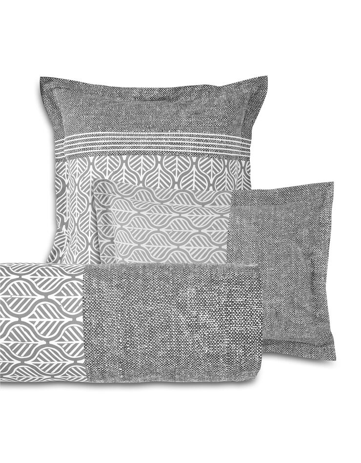 Linge de lit Tommy en coton imprimé géométrique (gris)