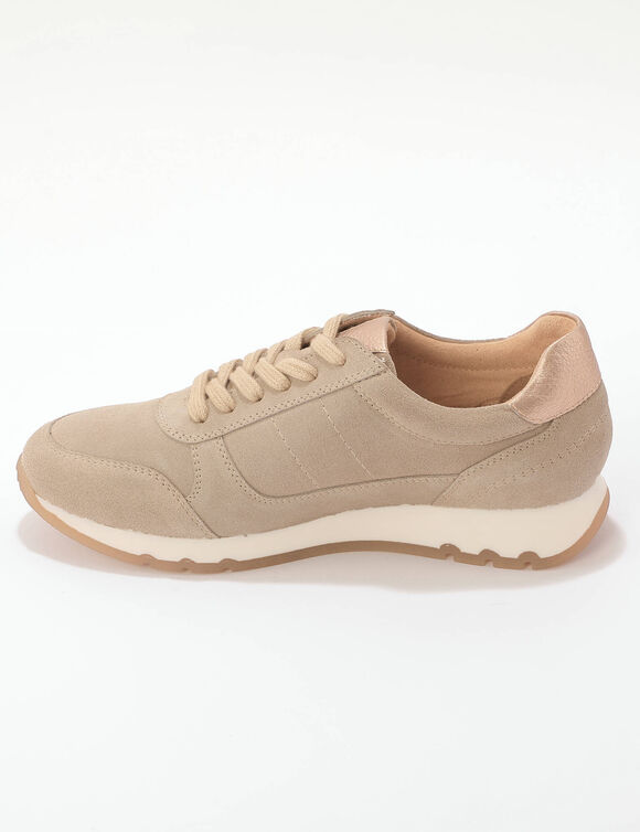 Baskets cro&ucirc;te de cuir (taupe)