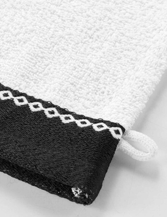 Éponge unie 450 g/m² liteau jacquard confort moelleux (blanc)