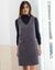 Overgooierjurk, in tweed (zwart / ecru)