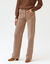 Pantalon velours coupe large taille haute, grande stature (beige)