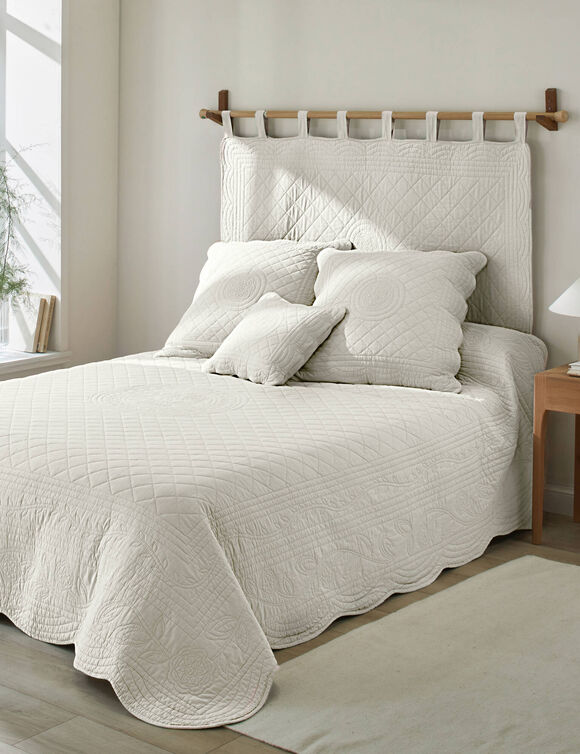 Effen hoofdeinde in katoen, boutisstijl, Cassandre (ecru)