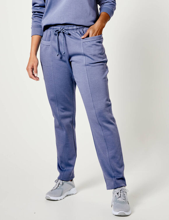 Pantalon jogging, molleton gratt&eacute; (bleu lavande)
