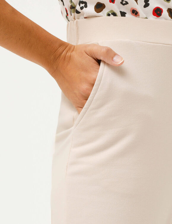 Pantalon coupe large molleton taille &eacute;lastiqu&eacute;e (sable)