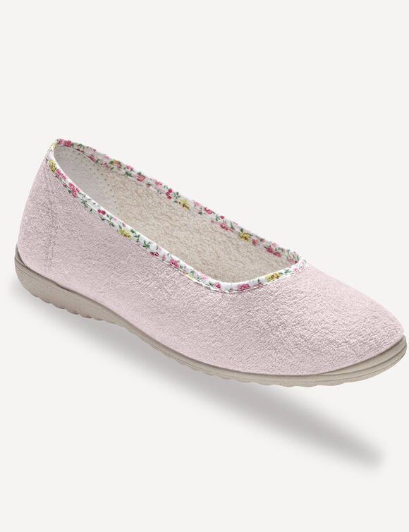 Ballerine d'int&eacute;rieur &eacute;ponge unie (sable)