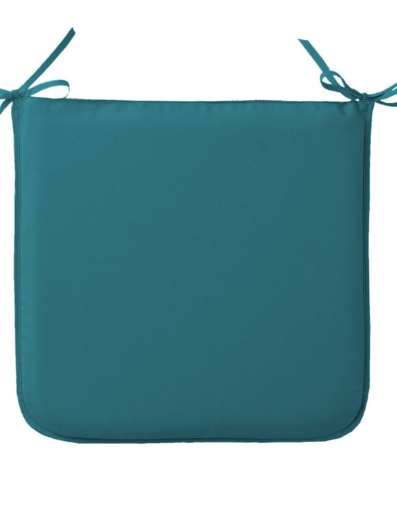 Galette de chaise unie forme carrée - lot de 2 (bleu canard)