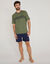 Pyjamashorts van katoenjersey met korte mouwen (kaki / marine)