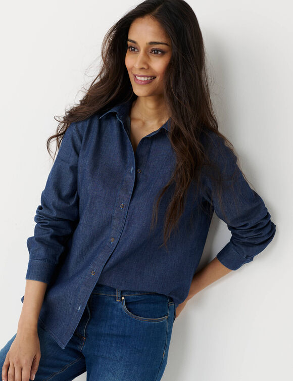 Chemise droite en denim (stone)